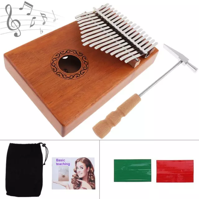 Kalimba 17 Key Thumb Piano Mahogany Wood Portable Mbira Finger Piano Xmas Gifts