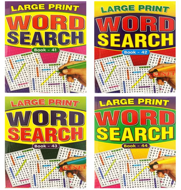 A5 Size Large Print Word Search Books 67 Puzzles In Each Books Book 41 - 44