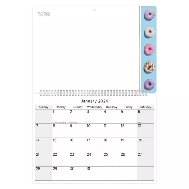 2024 Calendar Monthly Wall Hanging Planner Donuts Design With Memo Board