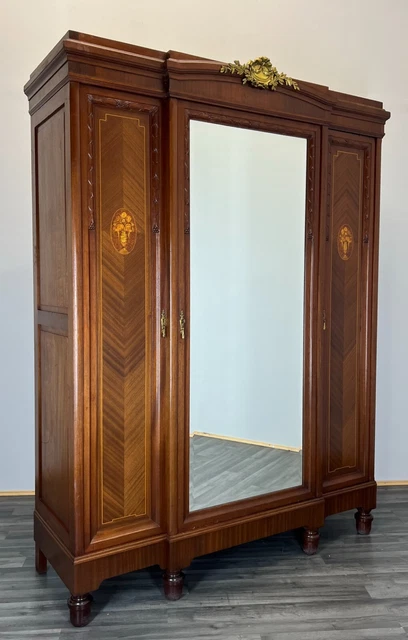 Impressive Antique French Armoire Wardrobe with mirror (LOT 2571)