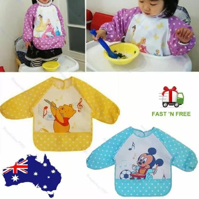 Baby Bib Long Sleeve Waterproof Feeding Baby Bibs For Lunch kid Art Smock Apron