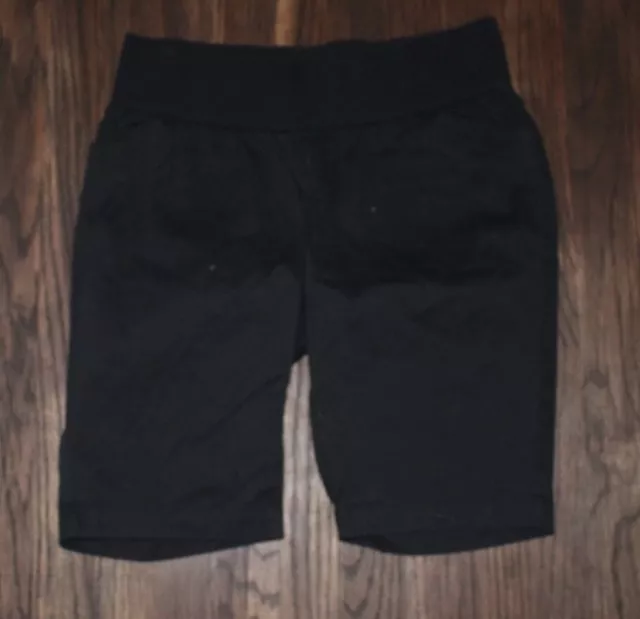 Gap Maternity Black Cotton Blend Low Panel Bermuda Length Shorts Size 4