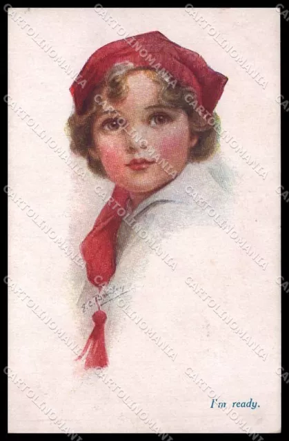 Illustratori Artist Signed E. C. Brisley Girl serie 1005 cartolina ZG7484