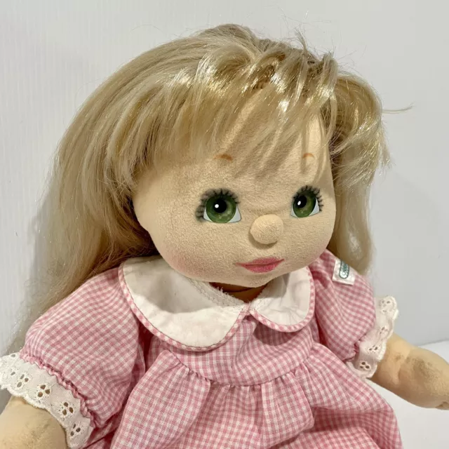 My Child Doll Ash Blonde Ultra Long Hair - Green Eyes - Charcoal / Pink Make Up 3