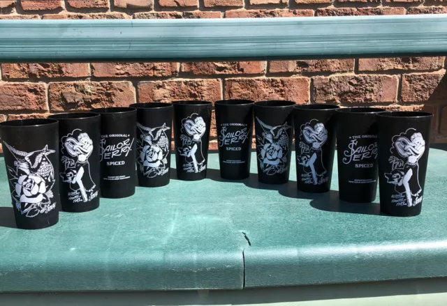 10 X Sailor Jerry Plastic Cups/ Fun Party Cups