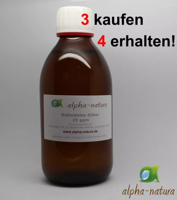 250ml Kolloidales Silber (Silberwasser) 25ppm hoch konzentriert u.rein