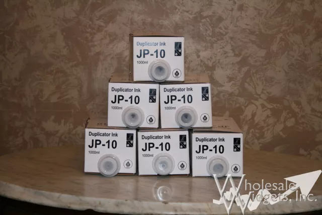 6 Black JP-10 Duplicator Inks Compatible With Ricoh Priport JP CPI5 JP10 HQ90