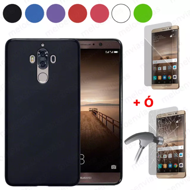 Funda HUAWEI MATE 9 carcasa Gel TPU Lisa Mate + PROTECTOR CRISTAL TEMP OPCIONAL