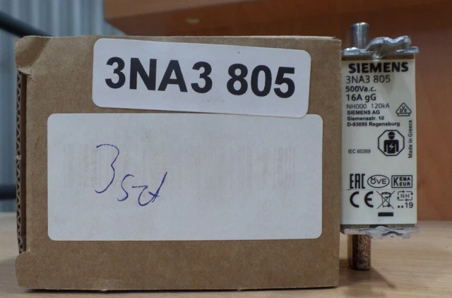 3NA3 805 fusibile di potenza 16A gG NH000 120kA / #D A0Z 1726
