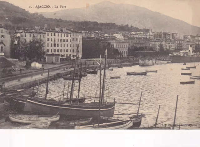 Carte postale ancienne postcard AJACCIO CORSE Le port écrite 1914