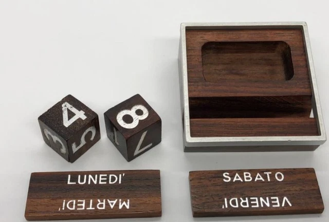 Calendario Perpetuo Di Legno Manuale - Design Chic Per Casa E Ufficio, Bianco Cremoso