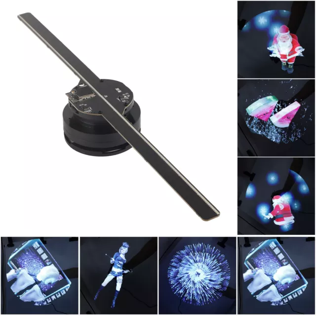 (UK)3D Hologram Fan 3D Hologram Projector 42cm 2 Blade LED Projection Fan NDE