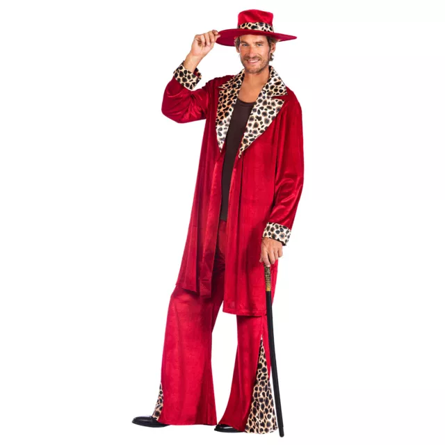 60s 70s Fly Guy Gangster Pimp Fancy Dress Costume Mens Rapper Big Daddy Gangsta