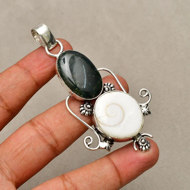 Pendentif bijoux fait main en argent sterling 925 pierre précieuse oeil