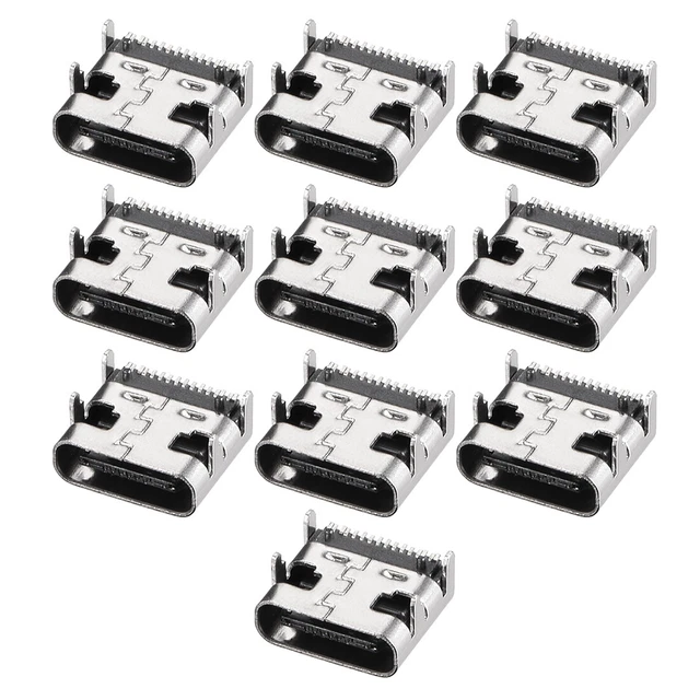 conector usb pcb tipo c 3.1 hembra de 16 pines toma de carga rápida 10 unids