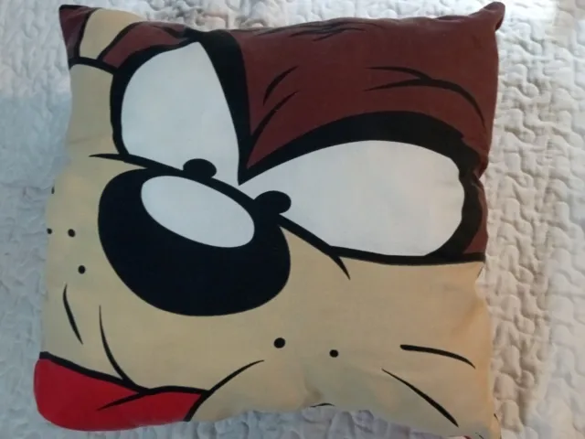 Vintage 1997 Taz Pillow Looney Tunes, Warner Brothers Made in USA. EUC. Stored.
