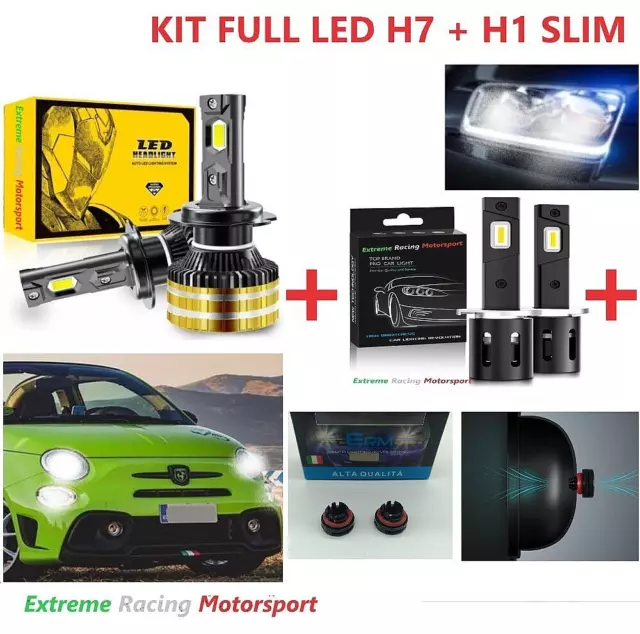 Kit Lampade FULL LED H4 Auto BIANCO POTENTE 6500K 8.000LM CANBUS ANTI  SFARFALLIO