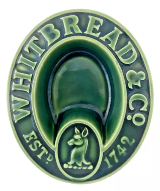 Whitbread & Co. Green Vintage Ceramic Pub Retro Advertising Ashtray FREE POSTAGE
