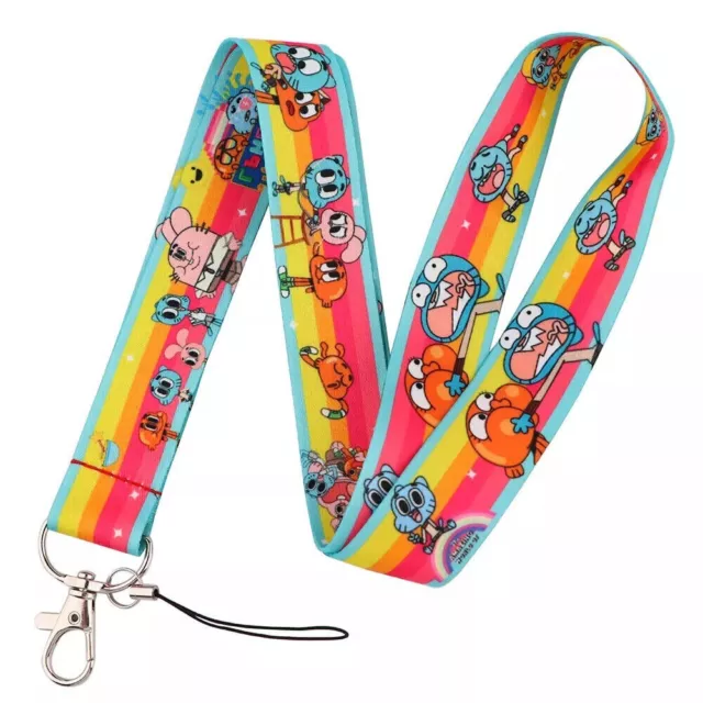 The Amazing World of Gumball Cartoon Characters Rainbow ID Badge Holder Lanyard