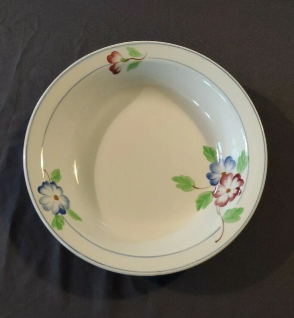 Ancien Et Grand Plat Creux Moulin Des Loups Collection Véronique Fleur Vintage