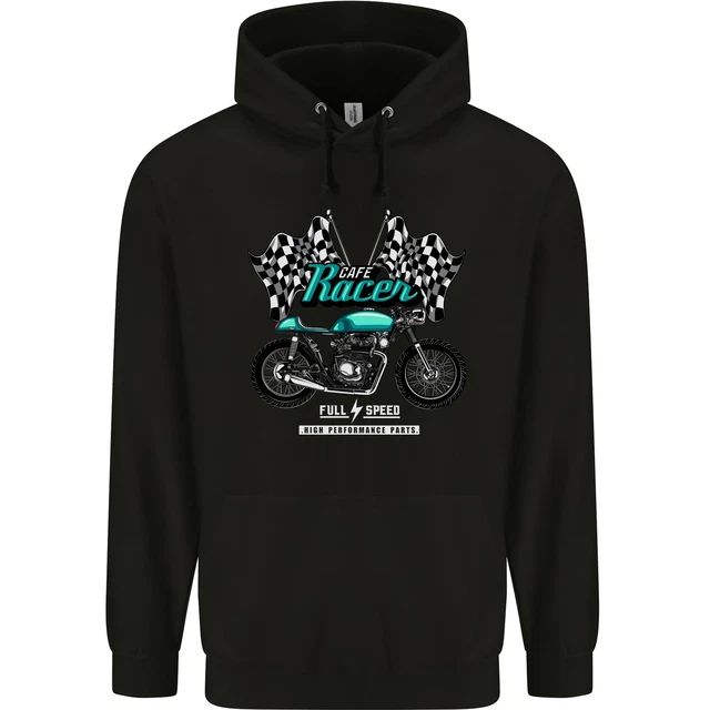 Cafe Racer Full Speed Biker Motorcycle Childrens Kids Hoodie