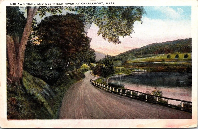 Mohawk Trail Deerfield River Charlemont Massachusetts MA WB Postcard UNP VTG