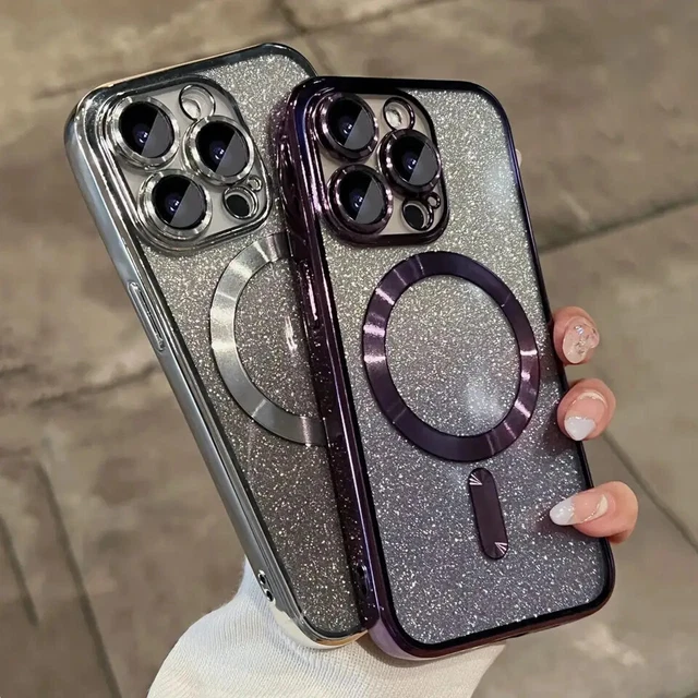 Magsafe Hülle für iPhone 14 Pro /Pro Max Handy Schutz Hülle Case Bumper Glitzer