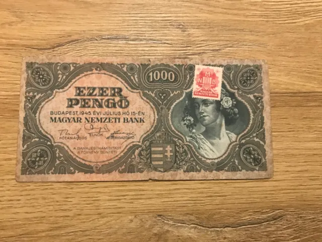 HUNGARY 1000 PENGO  Banknote 1945