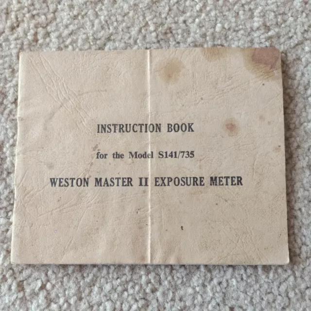 Weston Master II Exposure Meter Instruction Book - Good Condition