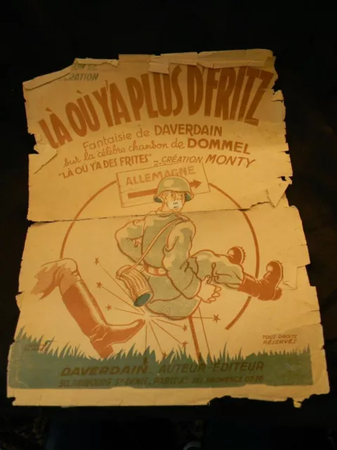 "Partition Là ou y'a plus d'Fritz Sheet Music Daverdain Dommel Monty