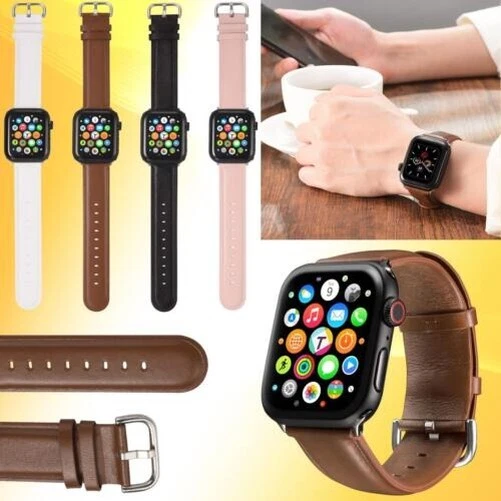 Real Leather Bracelet IN L for Apple Watch Series 1 2 3 4 5 6 7 38mm 40mm 41mm
