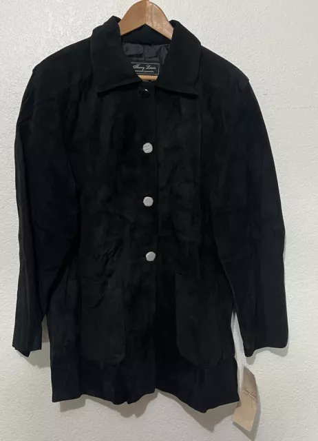 TERRY LEWIS CLASSIC Luxuries Black Suede Leather Jacket Coat Size L NWT ...