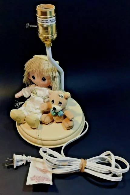 Precious Moments Angel Boy With Bear Baby Nursery Lamp Luv N Care Tested