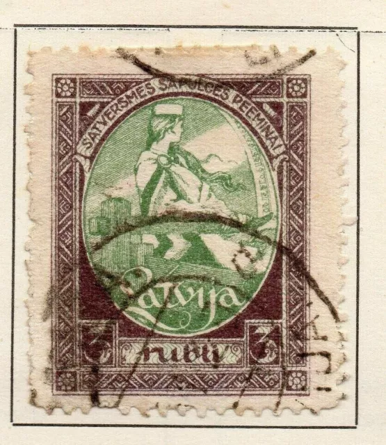 Latvia 1920 Early Issue Fine Used 3r. 120878