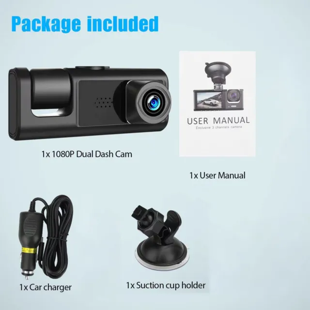 1080p Driving Recorder Car Dvr Camera Dash Cam Night Vision Front And Rear