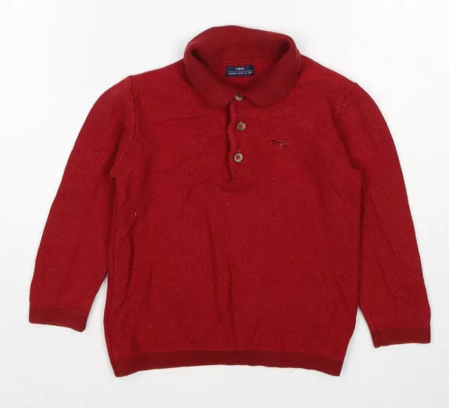 Maglione pullover rosso con colletto NEXT per ragazzo taglia 2 anni
