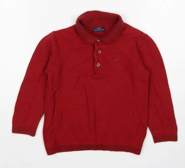 Suéter suéter de algodón de cuello rojo para niños talla 2 años