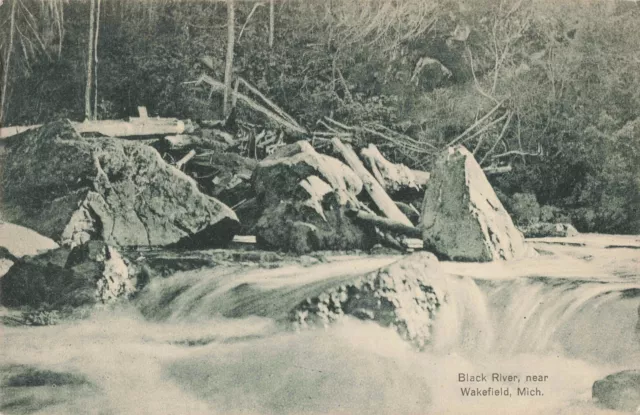 UP Wakefield MI THE BLACK RIVER IN IRON MINING COUNTRY Gogebic Co. Rocky River!