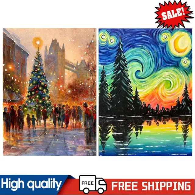Acrylic Oil Painting By Number Christmas Tree Digital Picture Home Wall Decor
