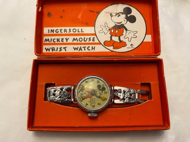 1933 Original Mickey Mouse Watch with Rare Box & Handkerchief 1933 Original Mickey Mouse Watch with Rare Box & Handkerchief