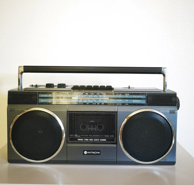 Vintage Boombox HITACHI TRK-6830E Portable Stereo Radio Cassette Recorder