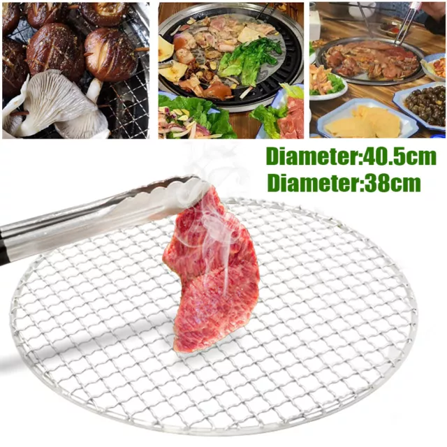 Stainless Steel Barbecue Round BBQ Grill Net / Rack / Grate / Steam Mesh Wire US