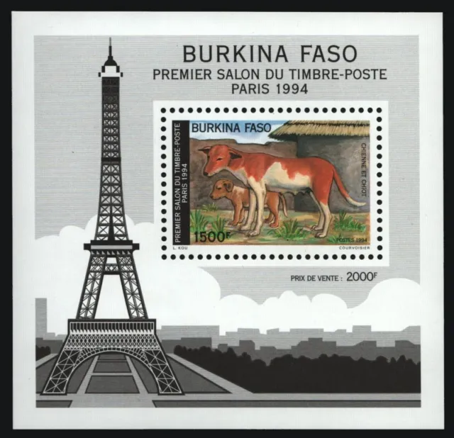 Burkina Faso 1994 - Mi-Nr. Block 142 ** - MNH - Hunde / Dogs
