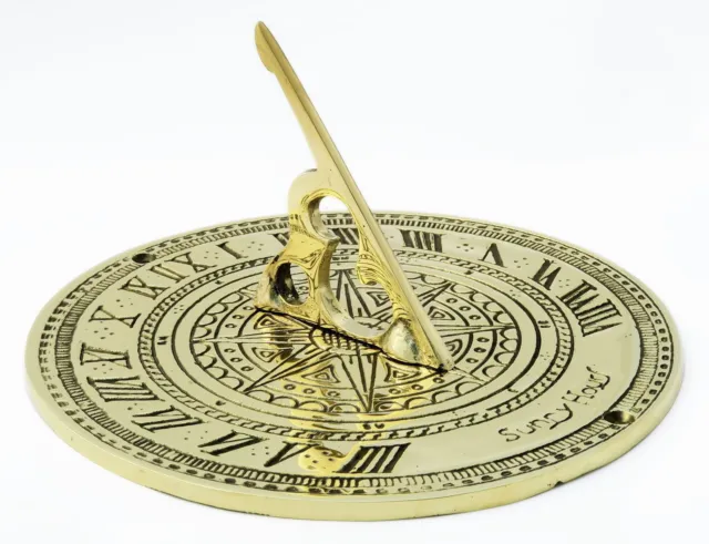 Solid Brass Sundial Sunny Hours (18cm / 7")