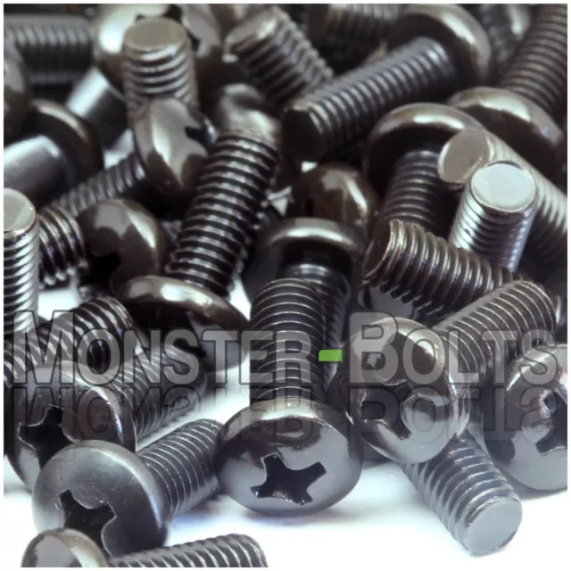 #10-32 - Phillips Pan Head Machine Screws - Steel w/ Black Oxide SAE Fine Inch 2