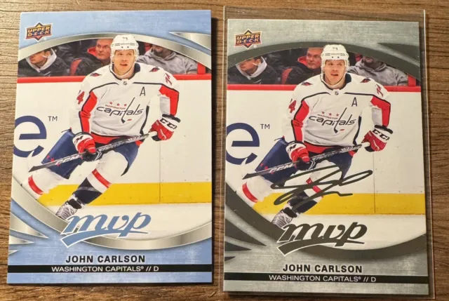 2023-24 Upper Deck MVP Hockey Silver Script #183 John Carlson & blue base card