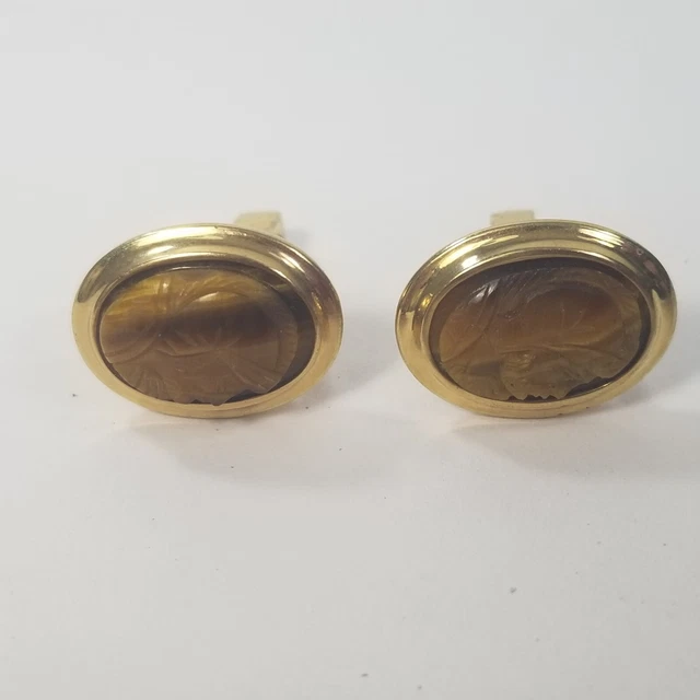 Cameo Roman Greek Soldier Cufflinks by Anson Gold Filled 1/20 12k GF