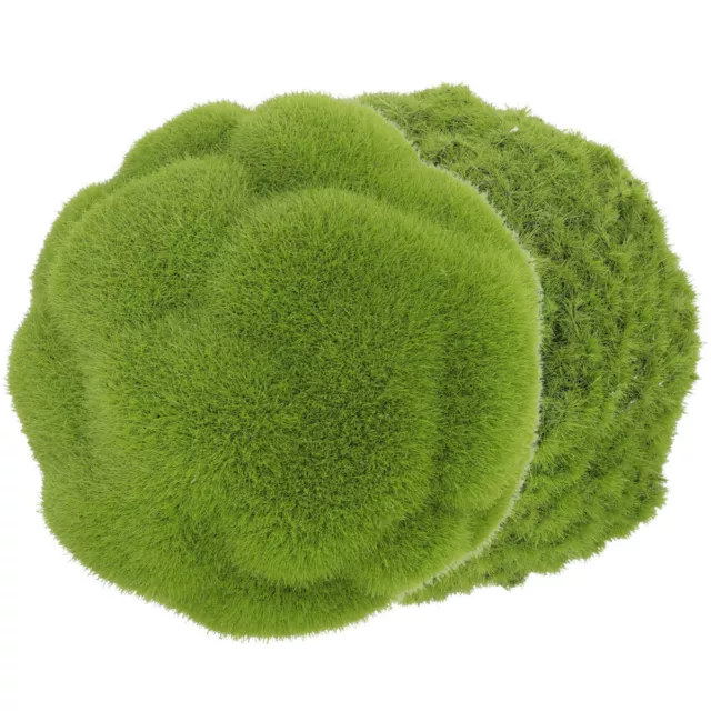 Artificial Moss Balls - 2pcs Green Stones for Floral Arrangement & Weddings-