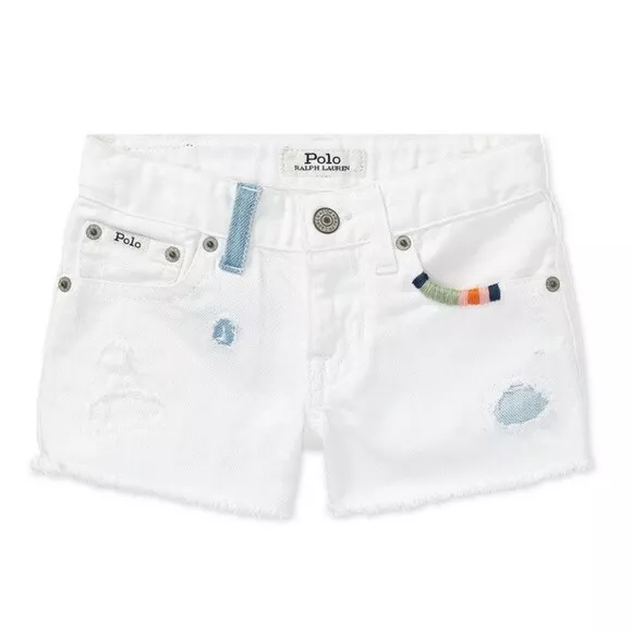 Polo Ralph Lauren WHITE Girl's Denim Cut-Off Shorts Girls, Size 4T NWOT