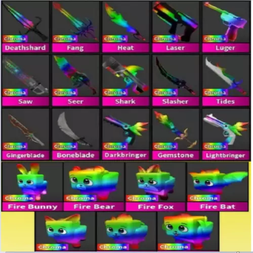 Roblox Murder Mystery 2 MM2  Super Rare Godly/Chroma Knives and